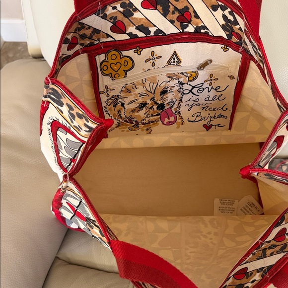 Brighton Red and Leopard Print Tote Set - Picture 3 of 6